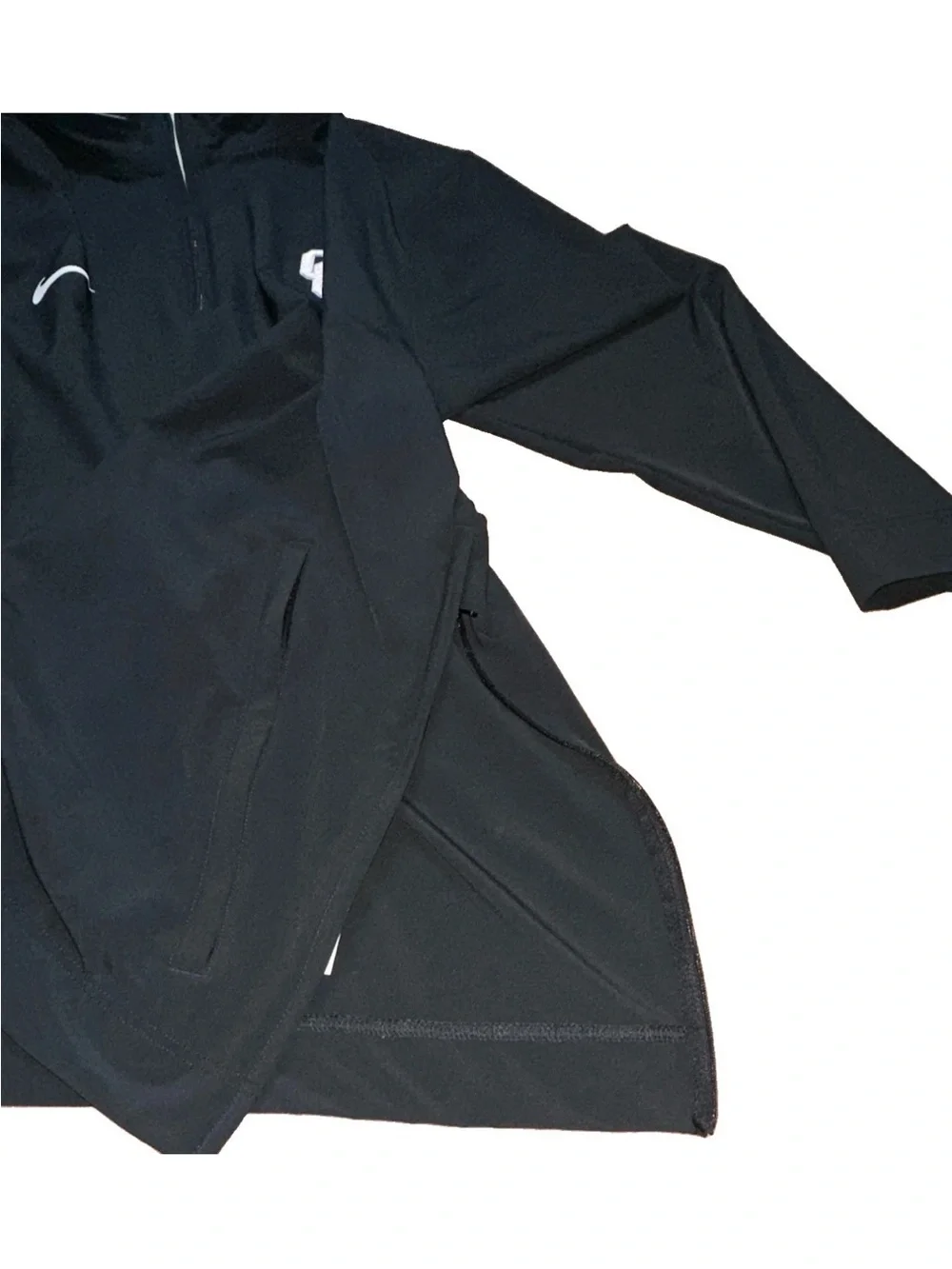 Nike Men’s XL Black Packable Hood Half Zip Coach Jacket Long Sleeve Gym Training